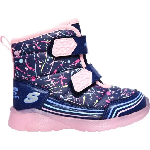 Skechers ILLUMI-BRIGHTS-POWER PAINT Dívčí zimní obuv, tmavě modrá, velikost