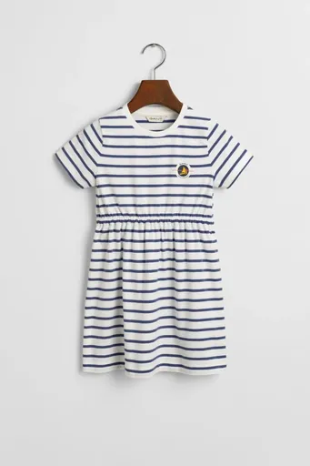 ŠATY GANT STRIPED T-SHIRT DRESS DUSTY NAVY