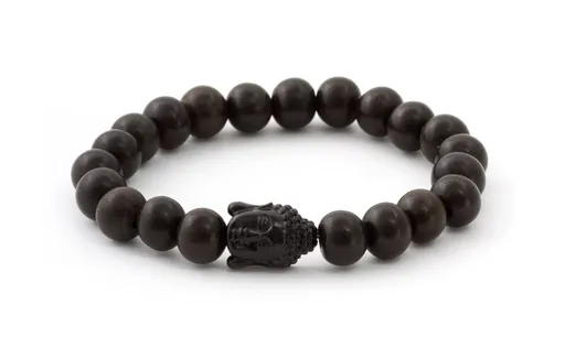 Agato Korálkový náramek z ebenového dřeva MINK03 19 cm