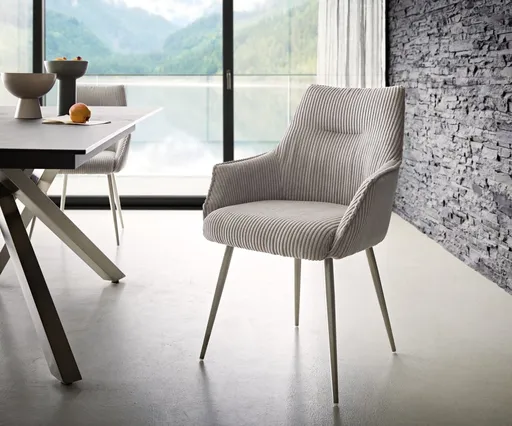 Jídelní židle Alja-Flex zúžená podnož nerezová ocel manšestr