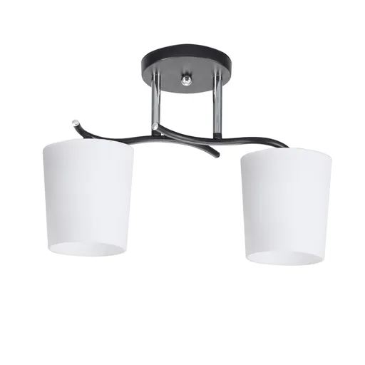 Stropní lampa Esnyr, chrom+černá, 2x40, E27, bílé stínidlo