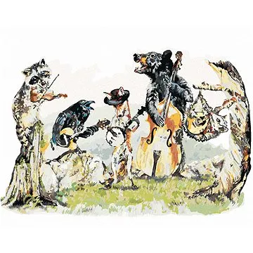 Malování podle čísel - Zvířata a hudební nástroje (Holly Simental) (HRAbz33137nad)