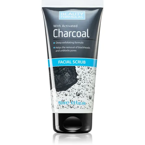 Beauty Formulas Charcoal pleťový peeling s aktivním uhlím 150 ml