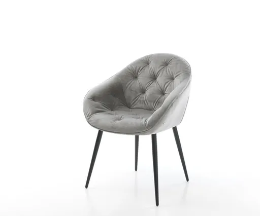 Jídelní židle Gaio-Flex šedá samet zúžená podnož černá