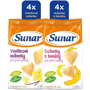 Sunar Vanilkové a banánové sušenky 6× 175 g (8592084409289)