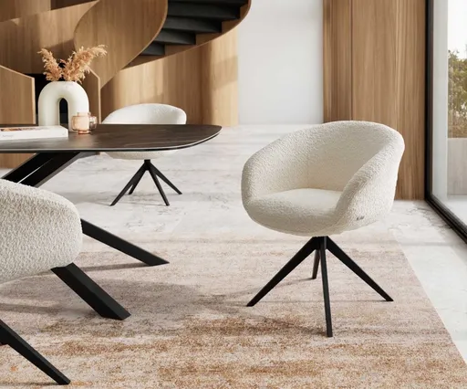 Otočná židle Vinka-Flex s područkami křížová podnož široká kov