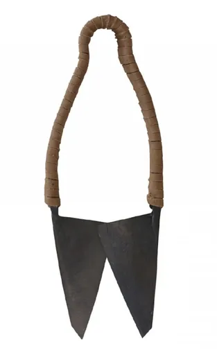 Dekorační retro nůžky omotané kůží  - 6*23cm Chic Antique