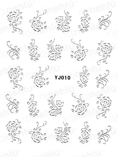 Samolepky na nehty - stříbrné 010