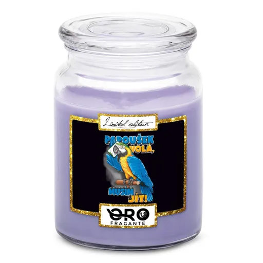 Svíčka Papoušek volá (Vůně svíčky: Levandule)