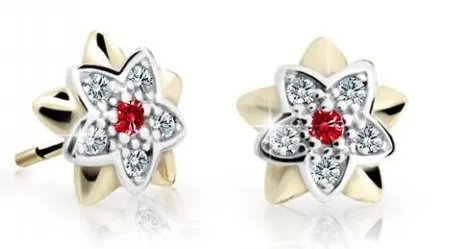 Cutie Jewellery Dětské bicolor náušnice ze žlutého zlata C2210-30-X-1 červená