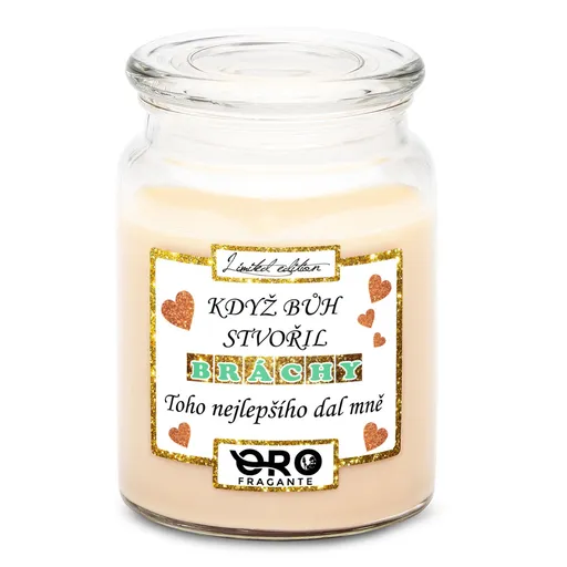 Svíčka Když bůh stvořil bráchy (Vůně svíčky: Vanilka)