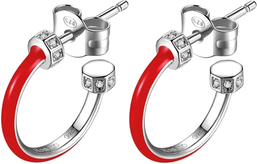 Rosato Stříbrné kruhové náušnice se zirkony Storie RZO004