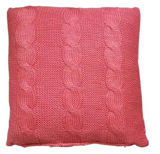 Malinovo růžový pletený polštář Lodge Raspberry - 60*60cm Colmore by Diga