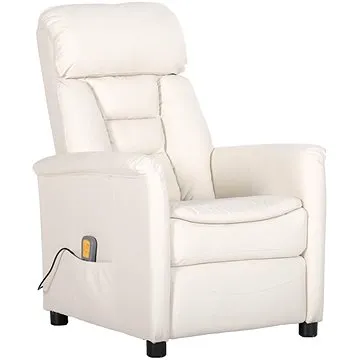 Shumee polohovací bílé umělá kůže, 329679 (329679)