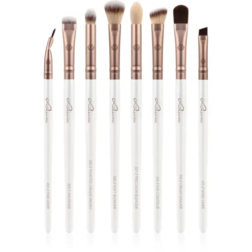 Luvia Cosmetics Prime Vegan All Eye Want sada štětců na oči Pearl White / Metallic Coffee Brown