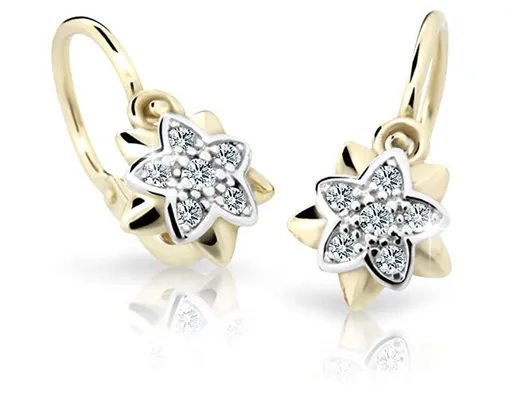 Cutie Jewellery Zlaté dětské náušnice C2210-10-X-1 bílá