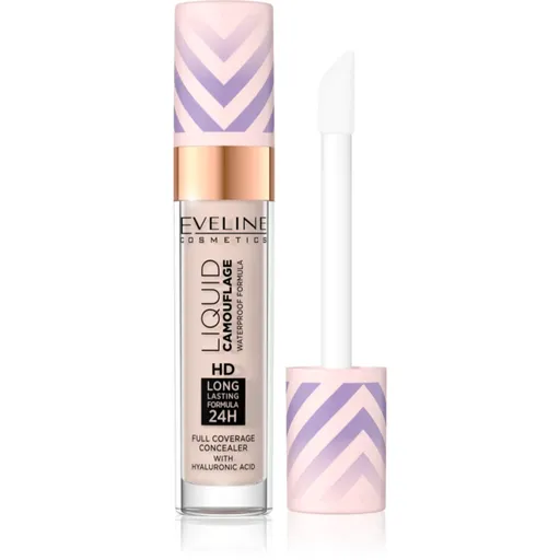 Eveline Cosmetics Liquid Camouflage voděodolný korektor s kyselinou hyaluronovou odstín 02 Light Vanilla 7.5 ml