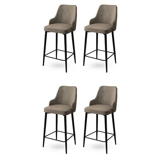 Sada barových židlí Enox Black and Black, 4 ks, 4 ks