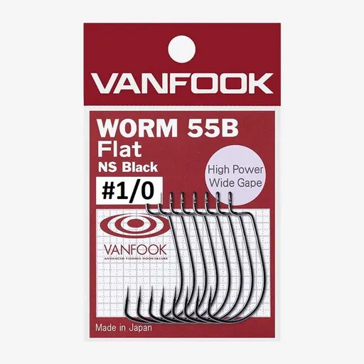 Vanfook Offsetové háčky Worm 55B Flat - 1/0 8ks,Vanfook Offsetové háčky Worm 55B Flat - 1/0 8ks