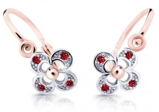 Cutie Jewellery Dětské náušnice z růžového zlata C2200-10-X-4 červená