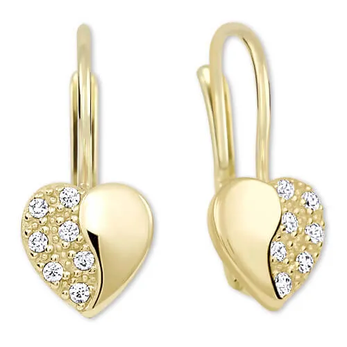 Soliter Zlaté srdíčkové náušnice s krystaly 239 001 00880
