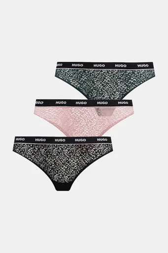 Tanga HUGO TRIPLE THONG LACE 3-pack