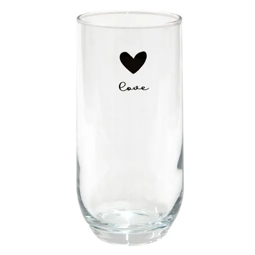 Sklenička se srdíčkem Love Birds - Ø 6*14 cm / 280ml Clayre & Eef