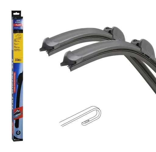 Compass Stěrače FLAT SET (HOOK 12 mm) - 710 + 710 mm