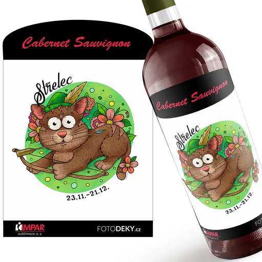 Víno Kočičí znamení – střelec (Druh Vína: Červené víno)