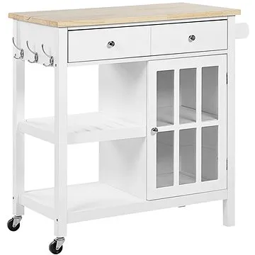 Kuchyňský vozík bílý GENOA , 252345 (beliani_252345)