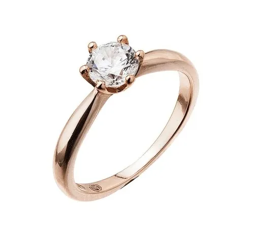 Evolution Group - Pavona Zásnubní pozlacený prsten s jemným zirkonem 15014.1 crystal 54 mm