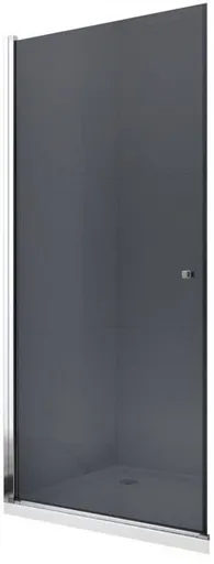 MEXEN PRETORIA křídlové dveře 80x190 cm 6mm, chrom, grafit se stěnovým profilem 852-080-000-01-40
