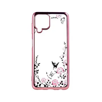 TopQ Samsung A22 silikon růžový s růžovými květy 60416 (Sun-60416)