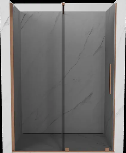 MEXEN/S Velar posuvné sprchové dveře 160, grafit, měď kartáčovaná 871-160-000-41-65