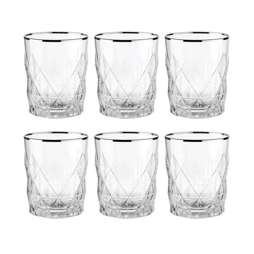 UPSCALE Sada sklenic na vodu 345 ml 6 ks - stříbrná