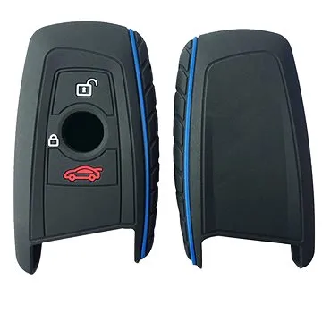 M-Style silikonový obal na klíček BMW F10 F20 F30 Z4 X1 X3 X4 M1 M2 M3 1 2 3 5 7  černý s modrým pro (4585-MS-192816)