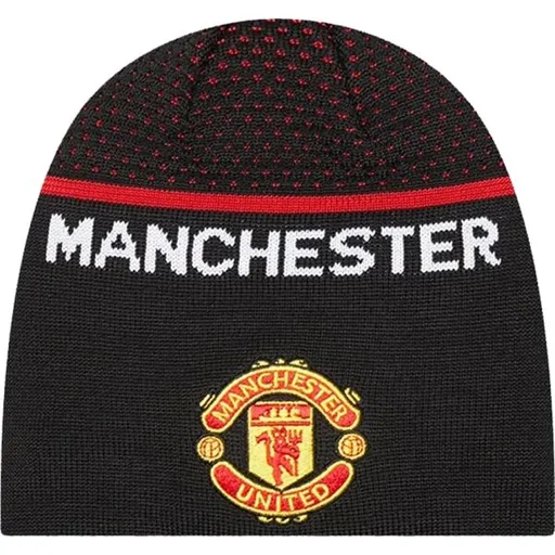 New Era ENGINEERED SKULL BEANIE MANCHESTER UNITED Zimní čepice, černá, velikost UNI