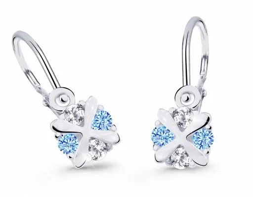 Cutie Jewellery Dětské náušnice z bílého zlata C2153-10-X-2 světle modrá