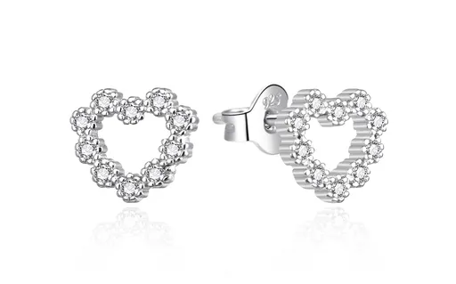 Agato Blyštivé stříbrné náušnice Srdíčka AGT-E206PW