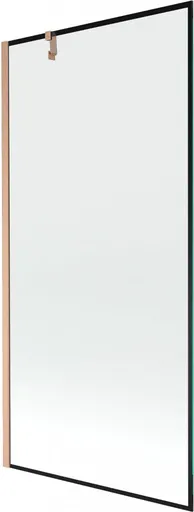 MEXEN/S Next vanová zástěna FIX 90 x 150, černá vzor, měď kartáčovaná 895-090-000-00-70-65