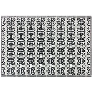 Venkovní koberec 180 x 270 cm černá a bílá kombinace  NELLUR, 202372 (beliani_202372)