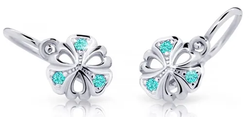 Cutie Jewellery Dětské náušnice z bílého zlata C2230-10-X-2 světle zelená
