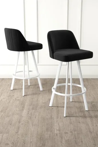 Bar Stool Set (4 Pieces) Atex - Black, White