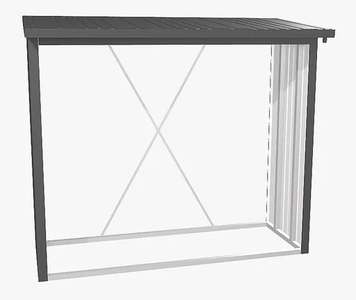 Biohort Víceúčelový sklad krbového dřeva BIOHORT dřevník WoodStock 229 x 102 (tmavě šedá metalíza)