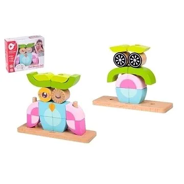 Teddies Skládanka Sova dřevo 19ks (6927049006883)