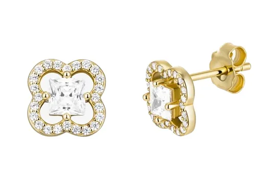 Preciosa Pozlacené pecky Čtyřlístek Lucky Leaf Royal Lagoon 5439Y00