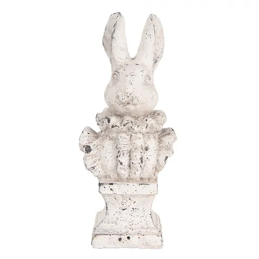 Bílá antik cementová busta králík - 11*8*24 cm Clayre & Eef