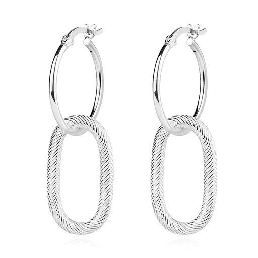 Náušnice ze stříbra 925 - kruhy, ovál se spirálovým vzorem, francouzský zámek