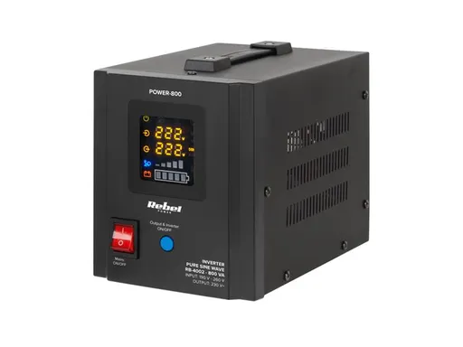 Zdroj záložní REBEL POWER-800 12V 230V 800VA 500W Black - rozbaleno - poškozený obal