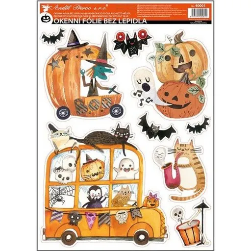 Okenní fólie Halloween s glitrem 29 x 41 cm č.2